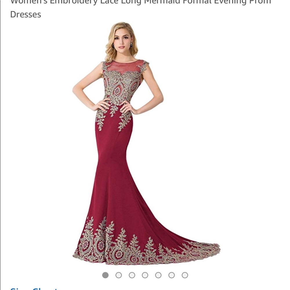 Beautiful Burgungy and Gold PROM dress